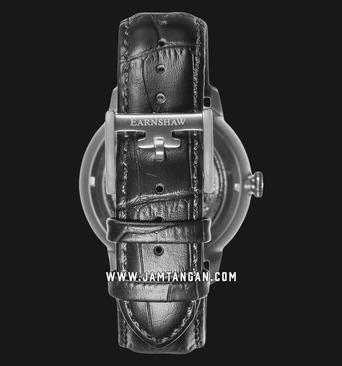 Thomas Earnshaw ES-8075-01 Vancouver Automatic Skeleton Dial Black Leather Strap