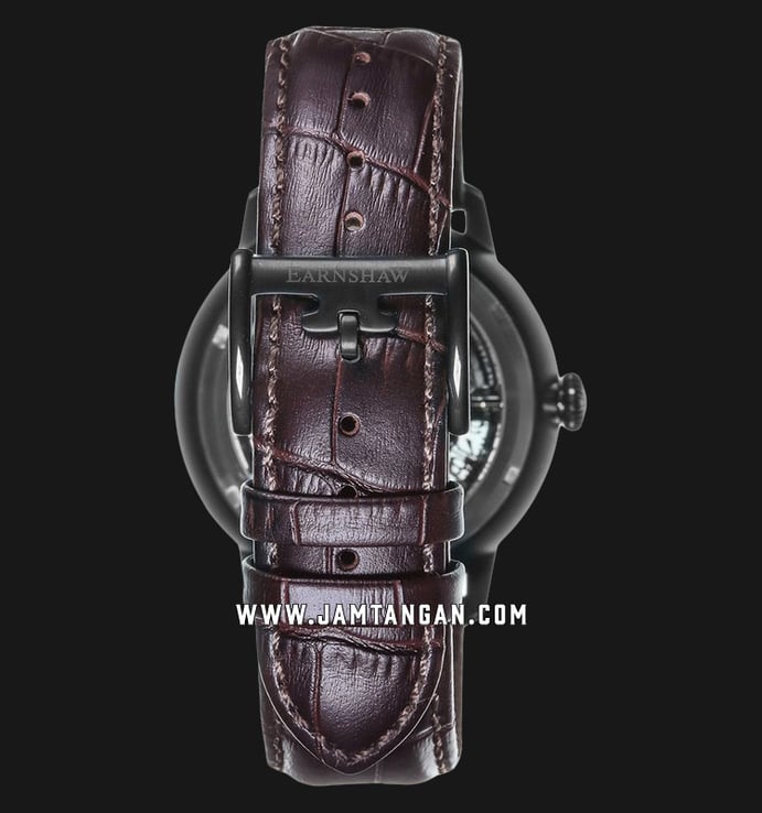 Thomas Earnshaw ES-8075-04 Vancouver Automatic Skeleton Dial Brown Leather Strap