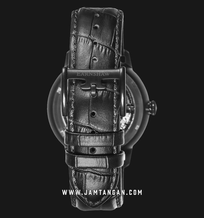 Thomas Earnshaw ES-8075-05 Vancouver Skeleton Dial Black Leather Strap