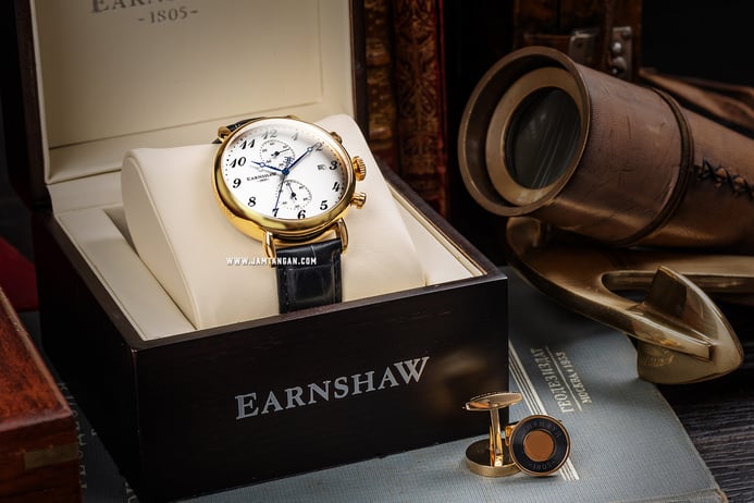 Thomas Earnshaw ES-8089-04 Grand Legacy White Dial Black Leather Strap