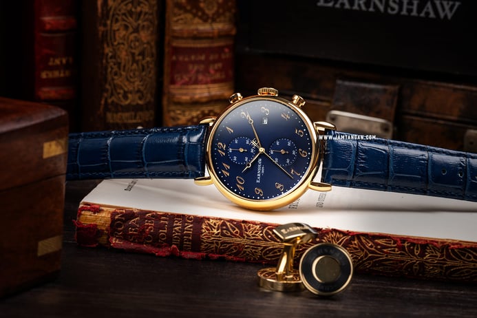 Thomas Earnshaw ES-8089-05 Grand Legacy Chronograph Blue Dial Blue Leather Strap