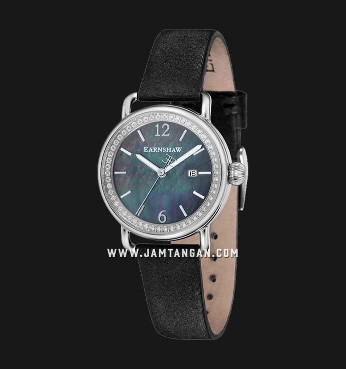Thomas Earnshaw Investigator ES-8092-01 Mother Of Pearl Dial Black Leather Strap