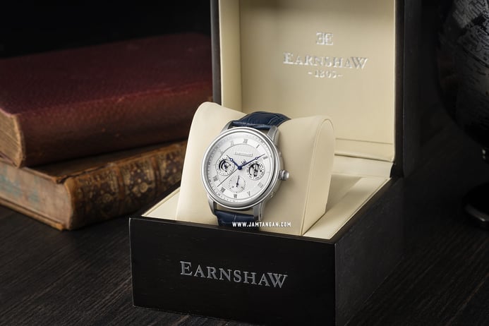 Thomas Earnshaw ES-8099-02 Longitude White Dial Blue Leather Strap