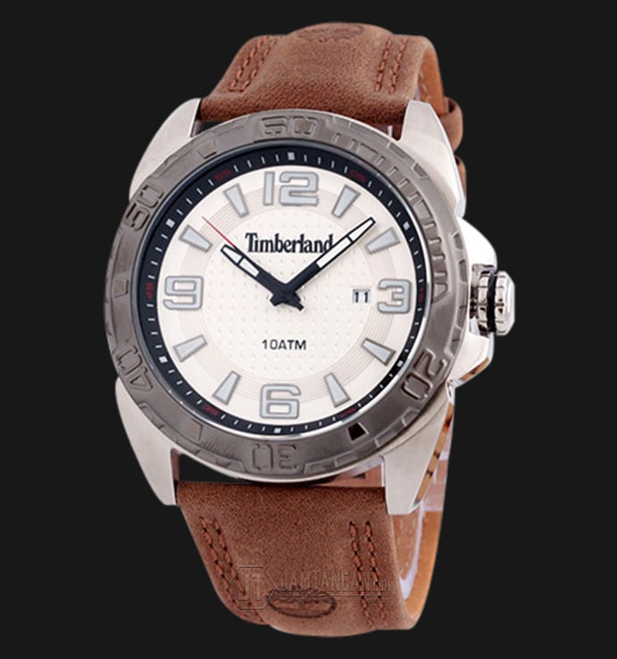Timberland TBL.13850JSTU/04 Cream Dial Brown Leather Strap