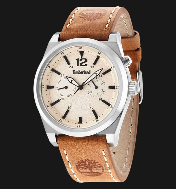 Timberland TBL.14642JS/07 Beige Dial Brown Leather Strap