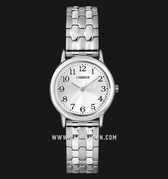 Timex C3C744 Carriage Ladies Silver Dial Stainless Steel Strap