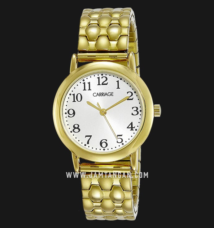 Timex Carriage C3C745 Ladies Silver Dial Gold Stainless Steel Strap