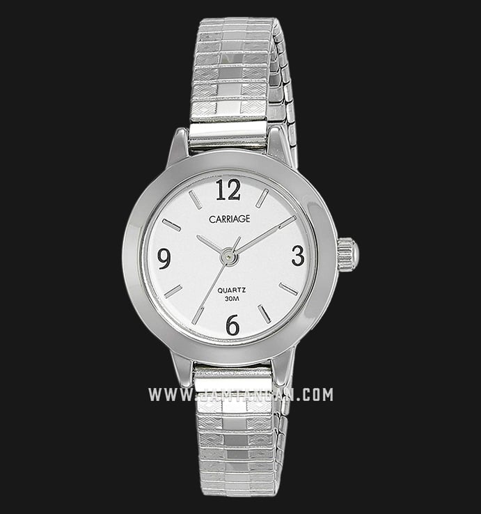 Timex C7A241 Carriage Ladies Silver Dial Stainless Steel Strap