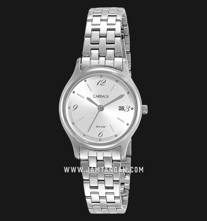 Timex CC3C78200 Carriage Ladies Silver Dial Stainless Steel Strap