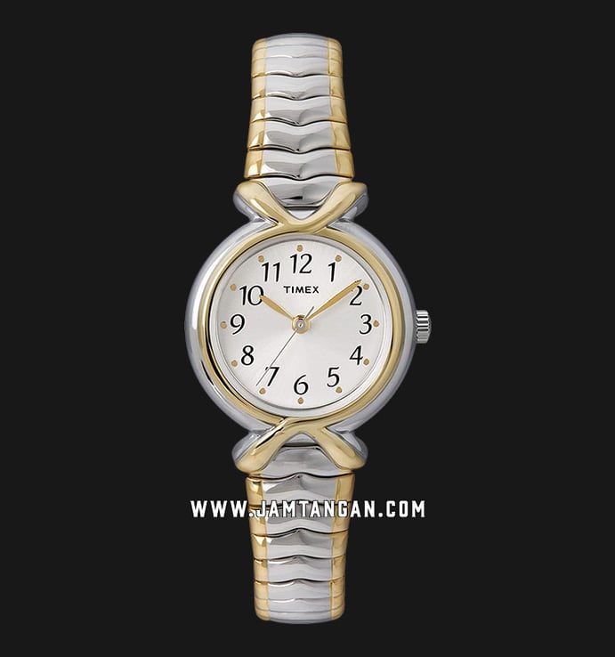 Timex Cavatina T21854 Silver Dial Dual Tone Stainless Steel Strap