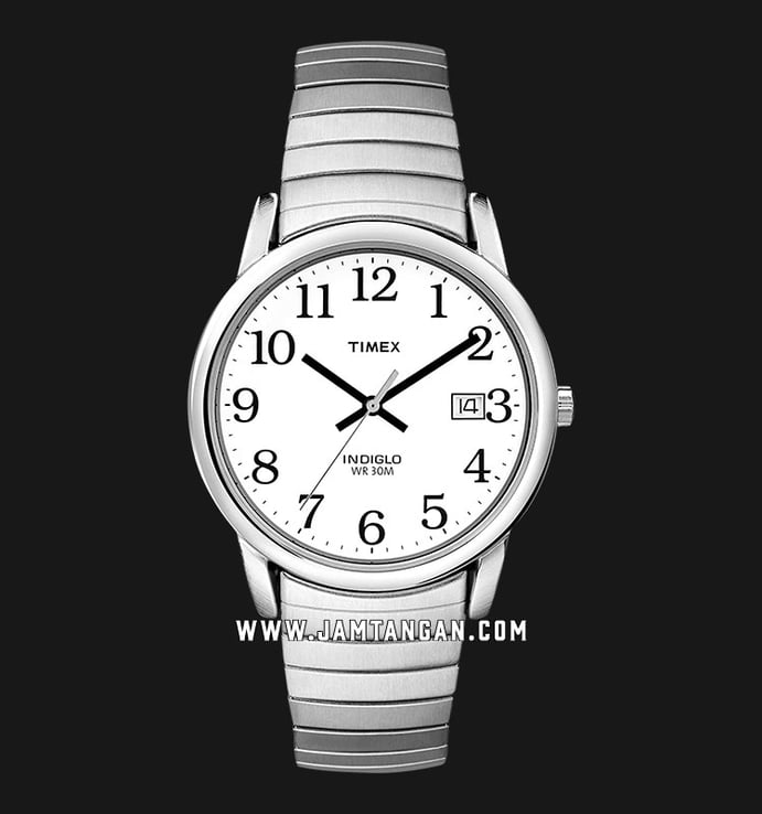 Timex Easy Reader T2H451 Indiglo White Dial Stainless Steel Strap