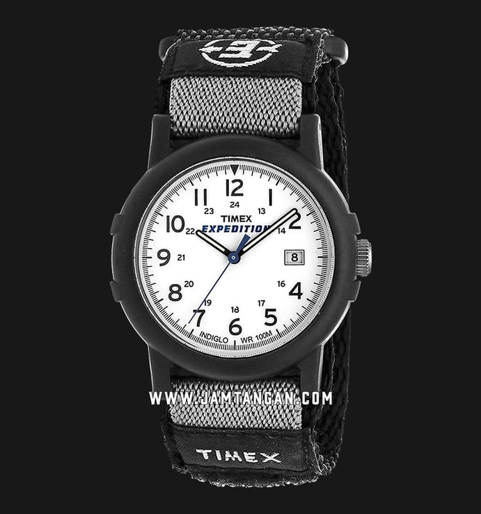 Timex Expedition Camper T49713 Indiglo White Dial Black Fabric Strap