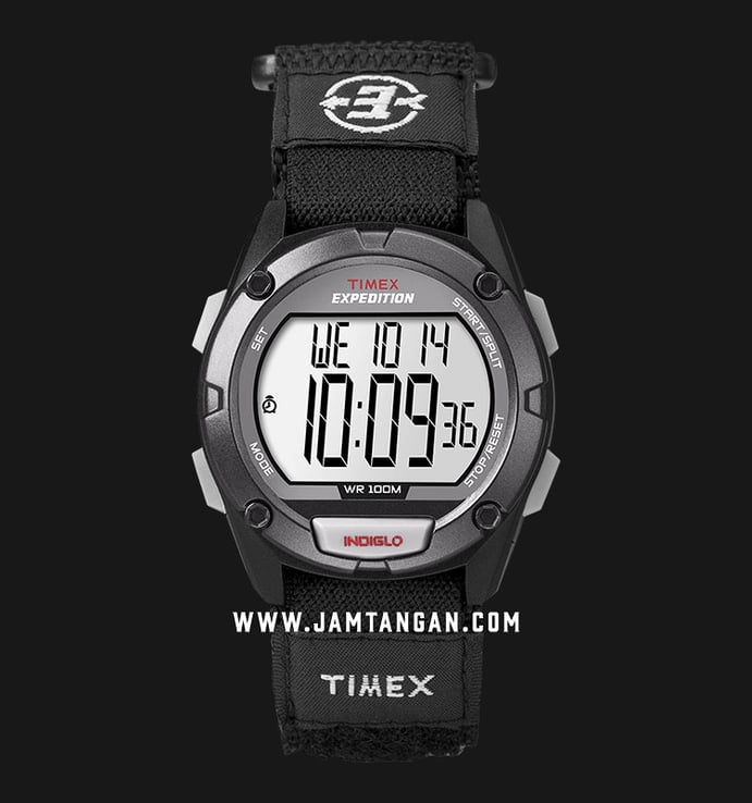 Timex Expedition T49949 Indiglo Digital Dial Black Nylon Strap