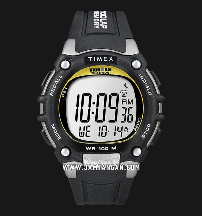 Timex Ironman Triathlon T5E231 Indiglo Digital Dial Black Resin Strap