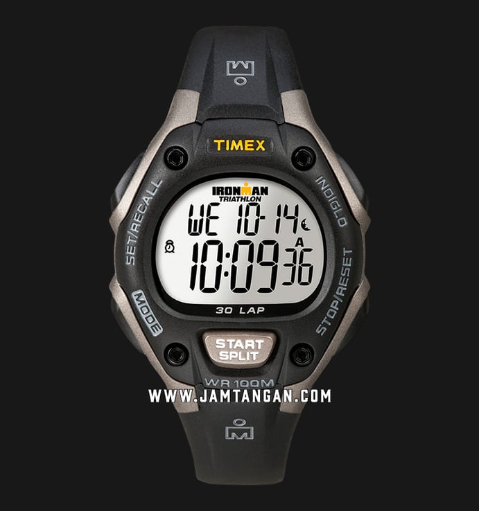 Timex Ironman Triathlon T5E961 Mid-Size Indiglo Digital Dial Black Resin Strap