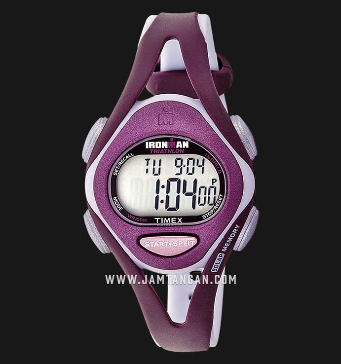 Timex T5K007 Ironman 50 Ladies Digital Dial Purple Resin Strap