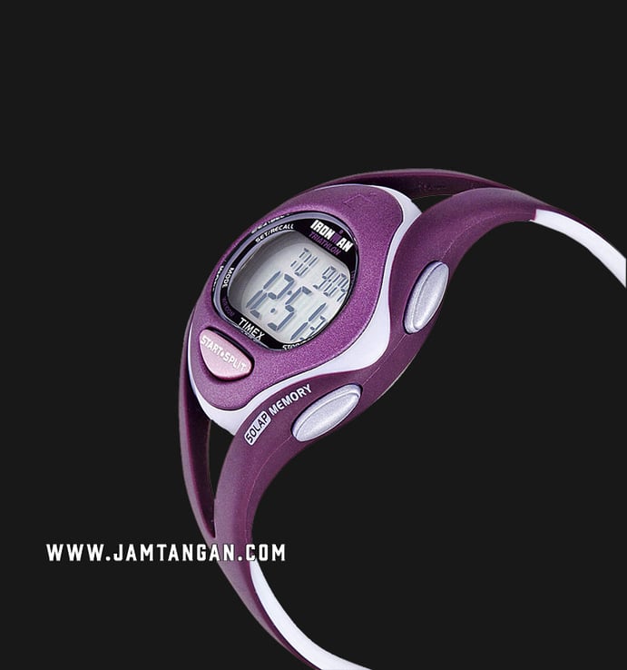 Timex T5K007 Ironman 50 Ladies Digital Dial Purple Resin Strap