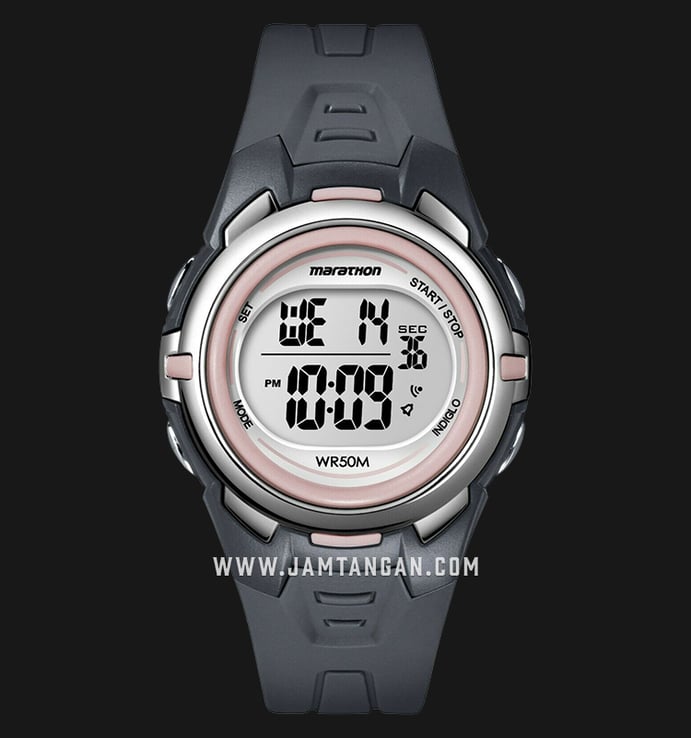 Timex T5K360 Marathon Men Digital Dial Grey Resin Strap