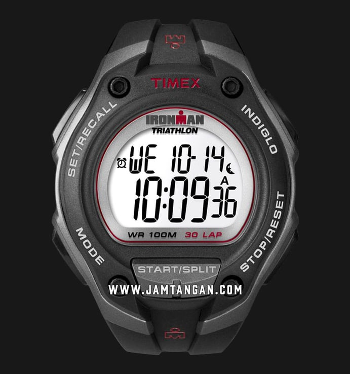 Timex Ironman Triathlon T5K417 Indiglo Digital Dial Black Resin Strap
