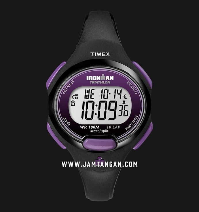 Timex Ironman Triathlon T5K523 Indiglo Digital Dial Black Resin Strap