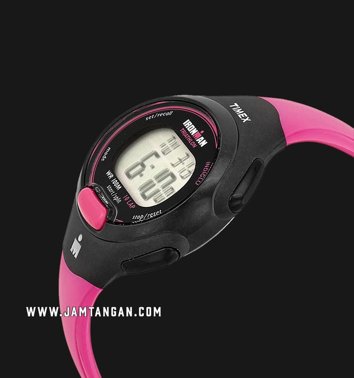 Timex Ironman 10 T5K525 Triathlon Ladies Digital Dial Pink Resin Strap