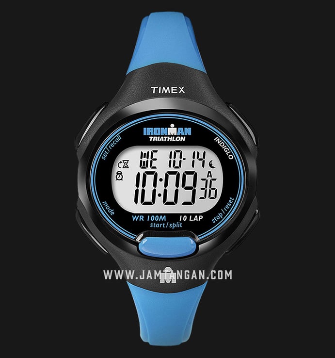 Timex T5K526 Ironman 10 Triathlon Ladies Digital Dial Blue Resin Strap