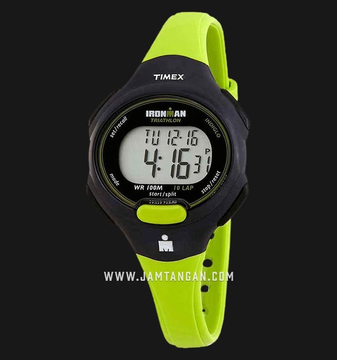Timex T5K527 Ironman 10 Triathlon Ladies Digital Dial Green Resin Strap