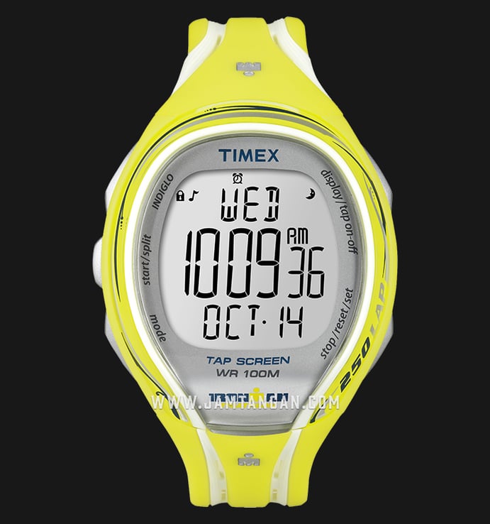 Timex T5K789 Ironman 250 Triathlon Digital Dial Green Resin Strap