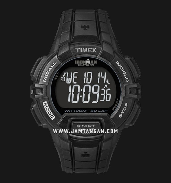 Timex Ironman 30 T5K793 Triathlon Digital Dial Black Resin Strap