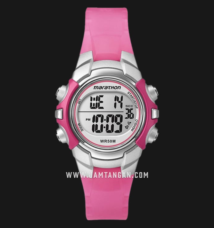 Timex T5K808 Marathon Digital Dial Pink Resin Strap