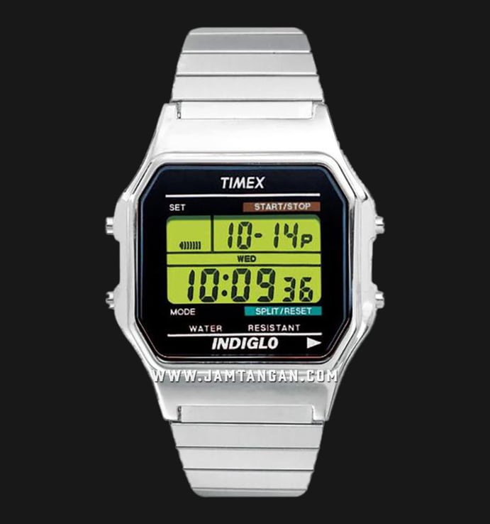 Timex Classic T78582 Indiglo Digital Dial Stainless Steel Strap