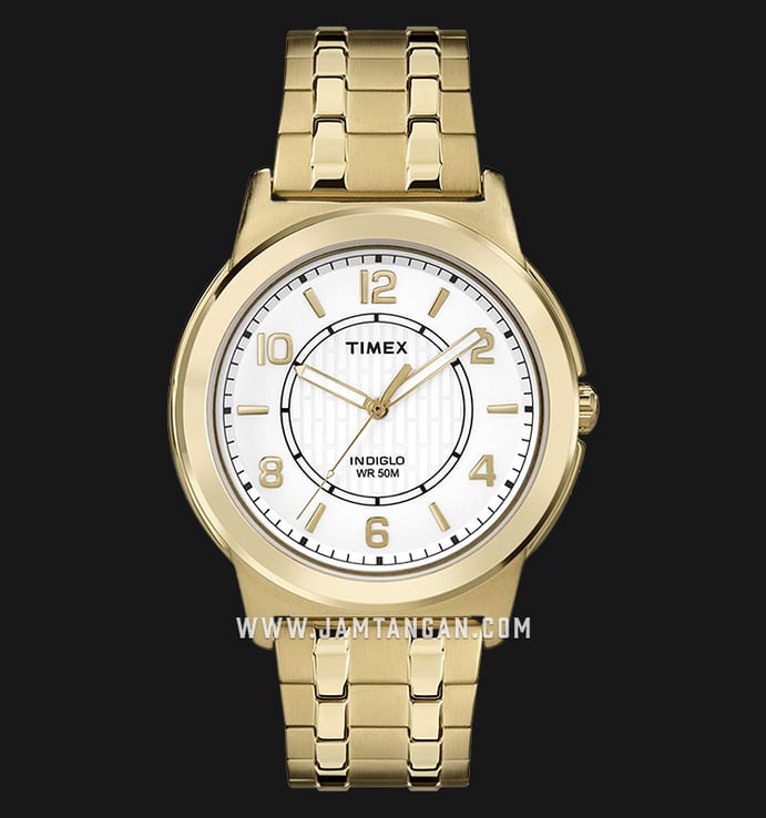 Timex TW2P62000 Bank Street Silver Dial Gold Stainless Steel Strap