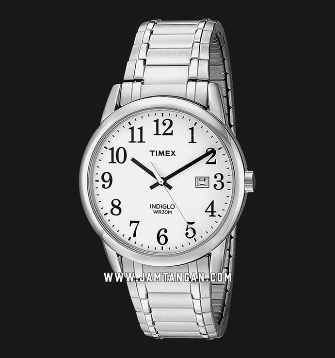 Timex Easy Reader TW2P81300 Indiglo White Dial Stainless Steel Strap