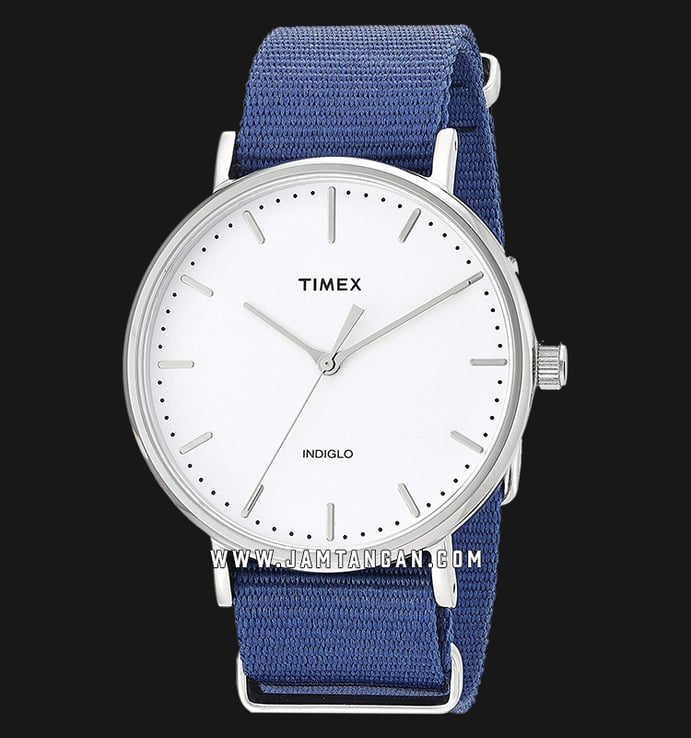 Timex Weekender TW2P97700 Unisex White Dial Blue Navy Nylon Strap