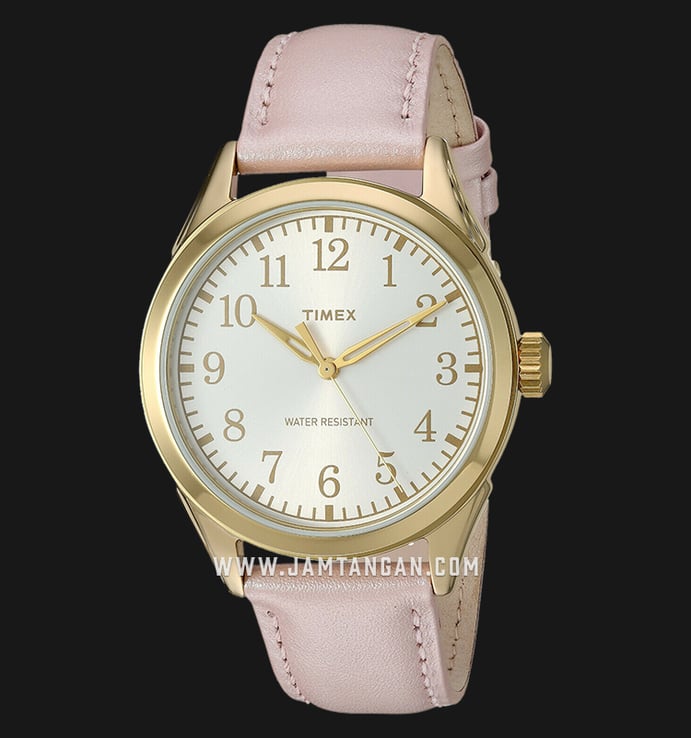 Timex TW2P99100 Briarwood Silver Dial Pink Leather Strap