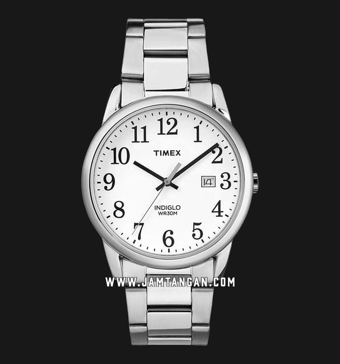 Timex Easy Reader TW2R23300 Indiglo White Dial Stainless Steel Strap