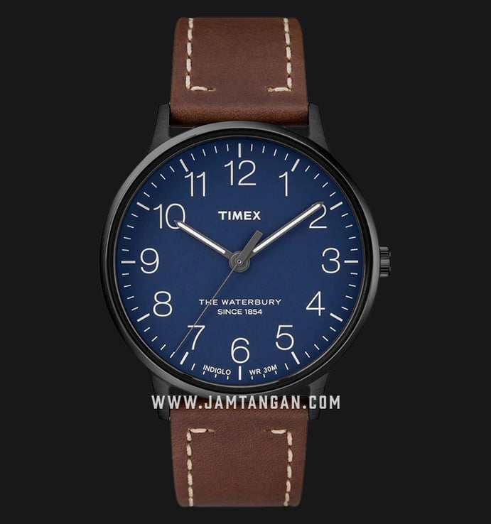 Timex TW2R25700 The Waterbury Blue Dial Brown Leather Strap