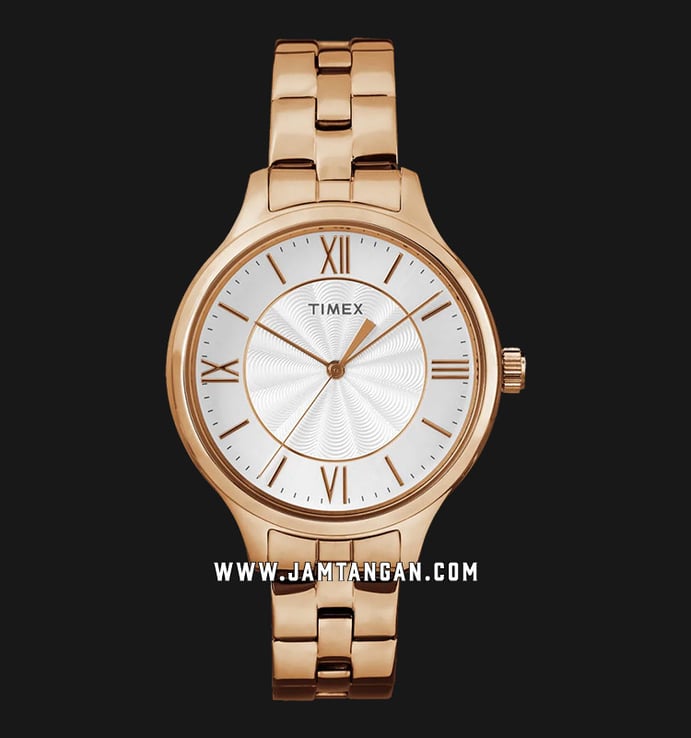 Timex Peyton TW2R28000 Silver Dial Rose Gold Stainless Steel Strap