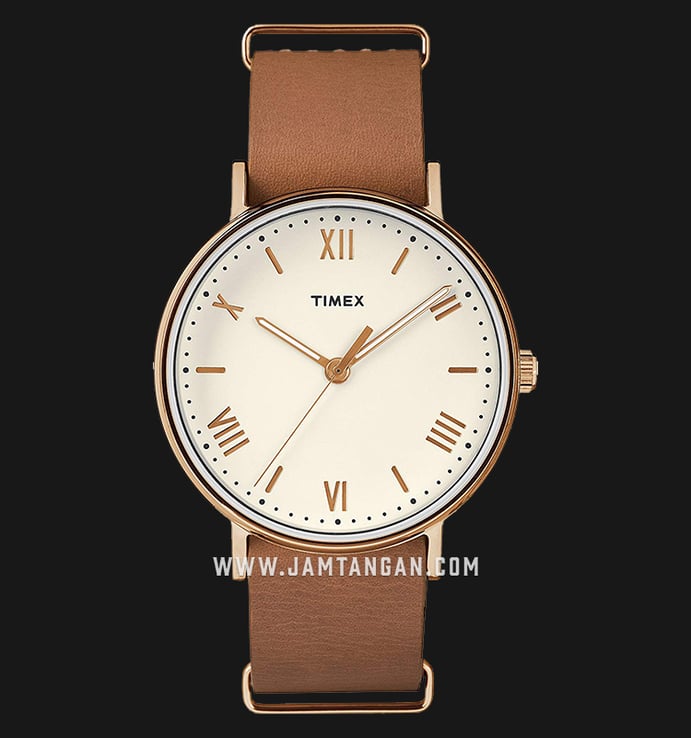 Timex TW2R28800 Southview White Dial Brown Leather Strap