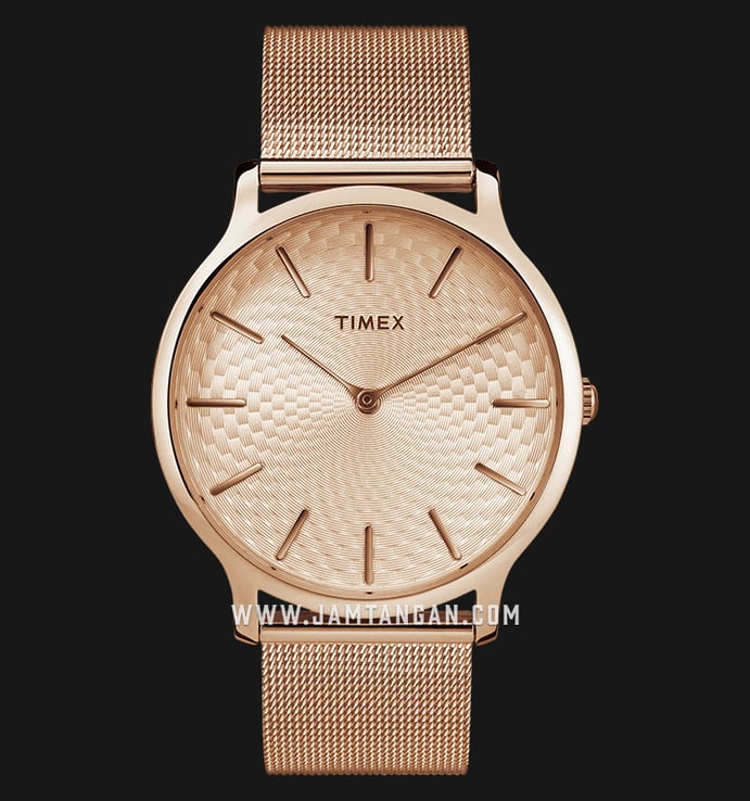 Timex TW2R49400 Skyline Rose Gold Dial Rose Gold Stainless Steel Strap