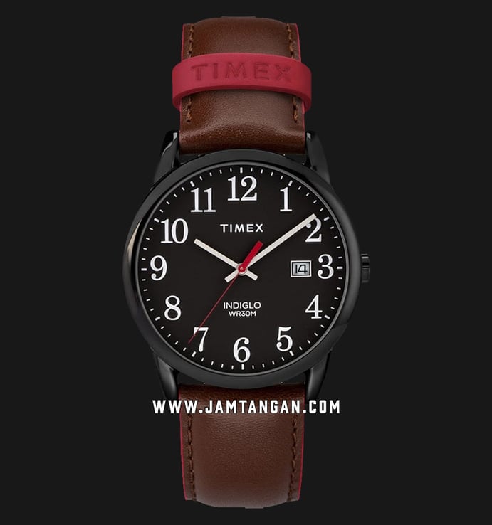 Timex Easy Reader TW2R62300 Black Dial Brown Leather Strap