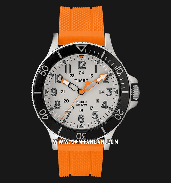 Timex Allied TW2R67400 Men Grey Dial Orange Rubber Strap