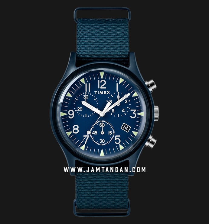 Timex MK1 TW2R67600 Chronograph Mens Blue Navy Dial Blue Navy Nylon Strap