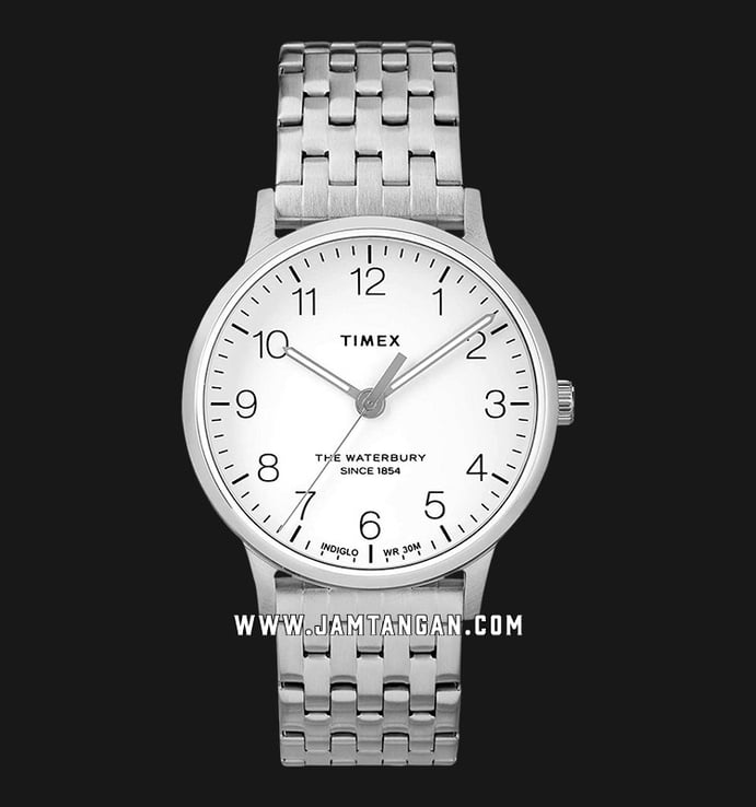 Timex The Waterbury TW2R72600 Indiglo White Dial Stainless Steel Strap