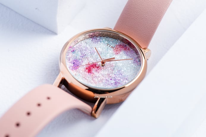 Timex Crystal Bloom TW2R87800 Ladies Multicolour Dial Pink Leather Strap