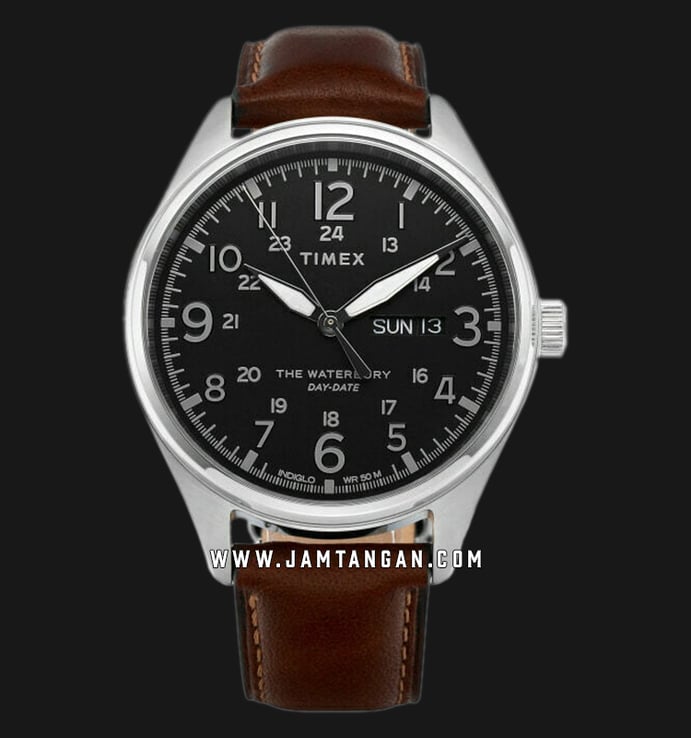 Timex The Waterbury TW2R89000 Mens Black Dial Brown Leather Strap