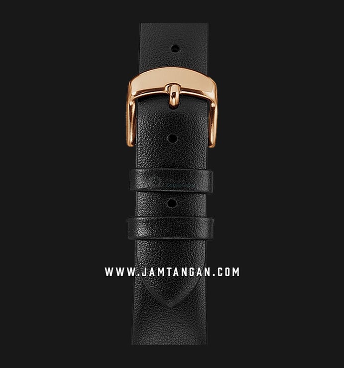 Timex TW2R91700 Metropolitan Ladies Rose Gold Dial Black Leather Strap