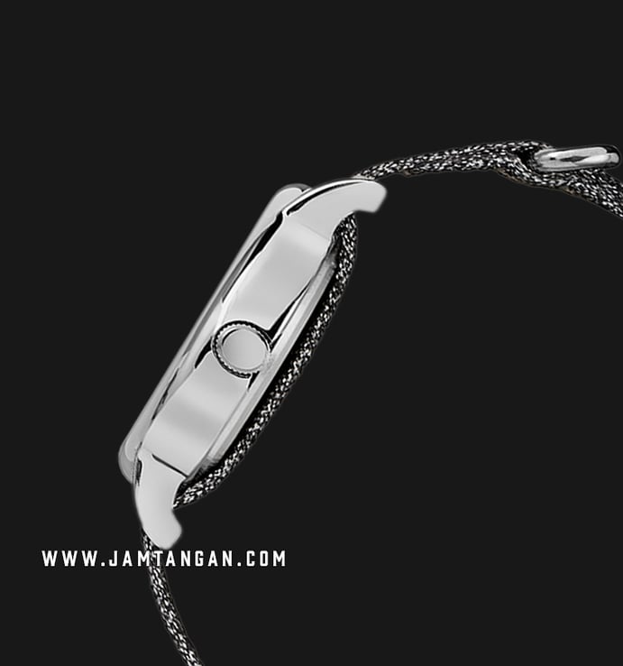 Timex Weekender TW2R92200 Ladies White Dial Silver Metallic Nylon Strap