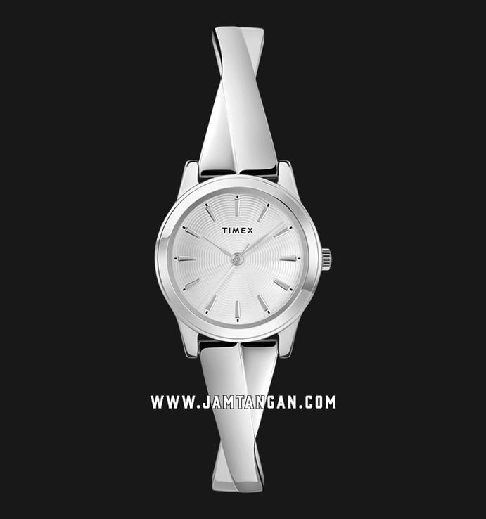 Timex Stretch Bangle TW2R98700 Silver Dial Stainless Steel Strap