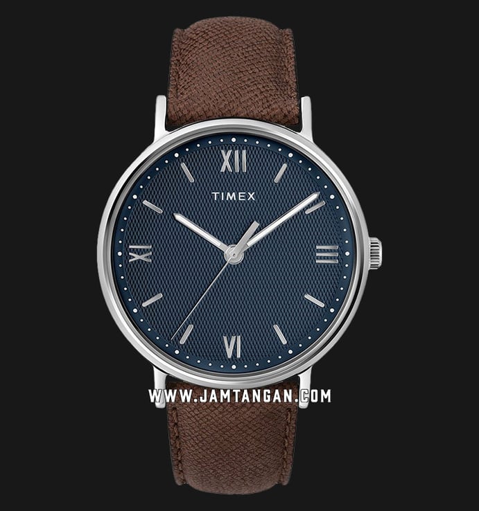 Timex TW2T34800 Southview Blue Dial Brown Leather Strap